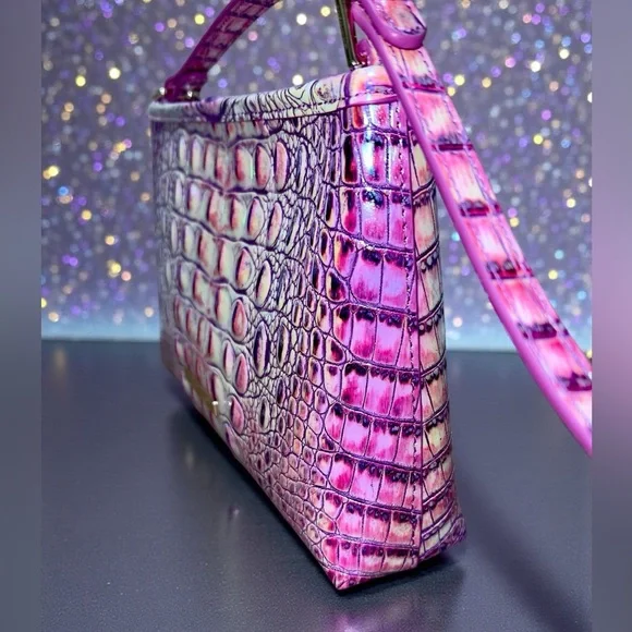 NWT Brahmin Leather Iridescent LORELEI Shoulder Bag, Purple Iris Melbourne - Picture 3 of 8